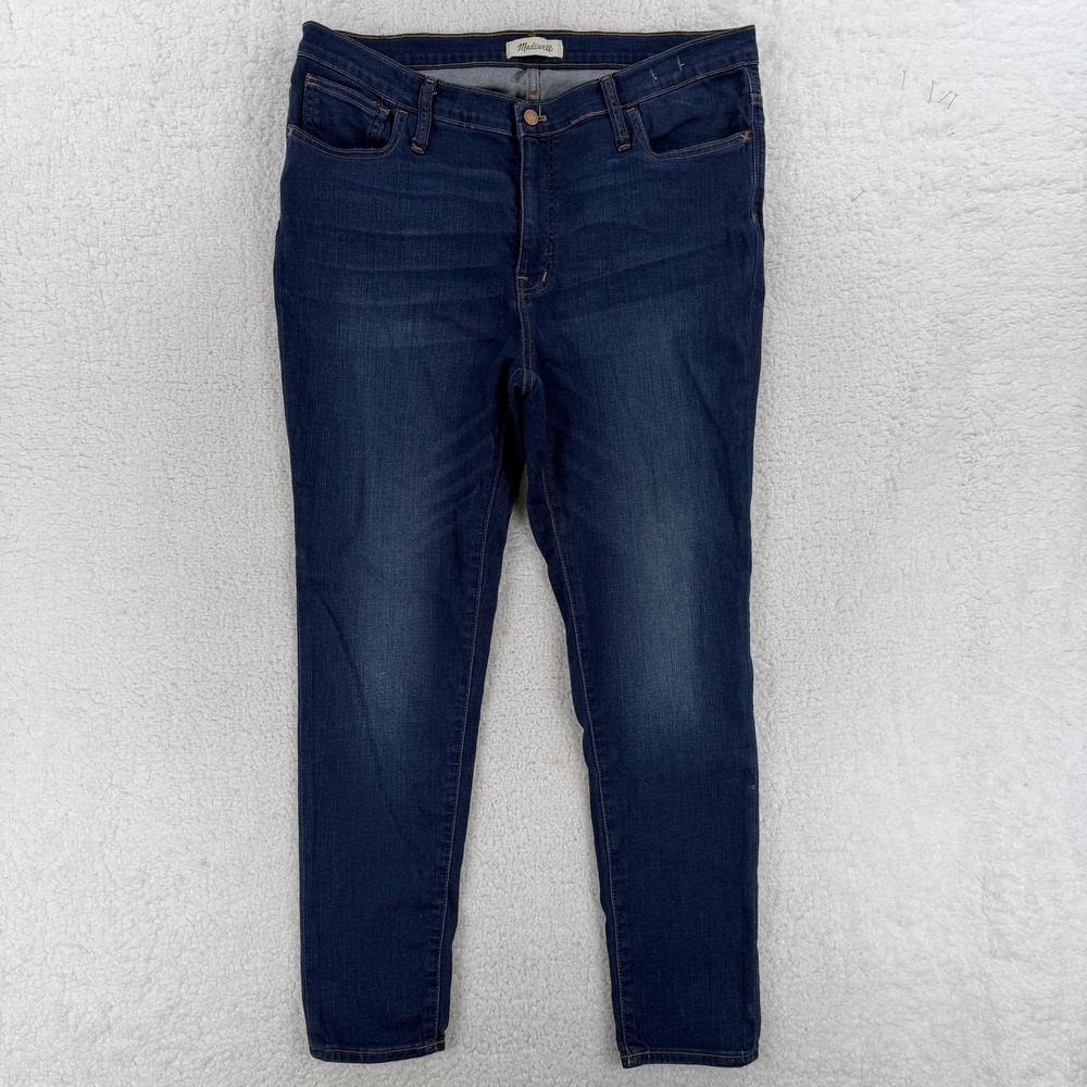 Madewell 9" Mid-Rise Skinny Jeans Womens 34 Blue Dark Wash Stretch Denim 34x29